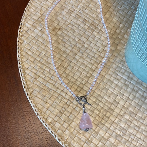 Beautiful light pink fresh water pearls and Buddah necklace - Picture 1 of 4